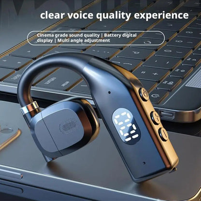 Wireless Bluetooth Headphones Bluetooth Headset With Led Display Right Ear In Ear Earphones Noise Canceling Headset For Driving