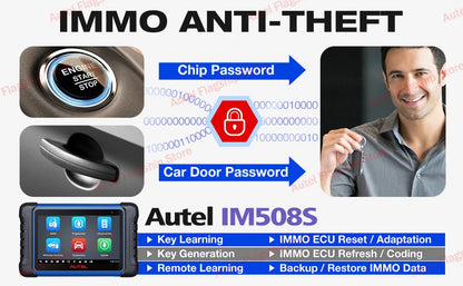 Autel MaxiIM IM508S IMMO Key Programming Diagnostic Tools Auto OBD2 Programmer Scanner All Systems 2 Years Free Update PK KM100