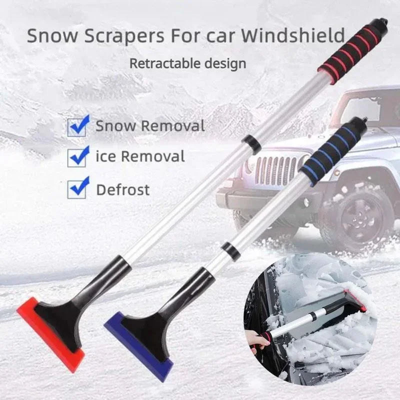 Grattoir à glace extensible en aluminium, brosse à neige pour pare-brise de voiture, pelle à neige télescopique extra-longue