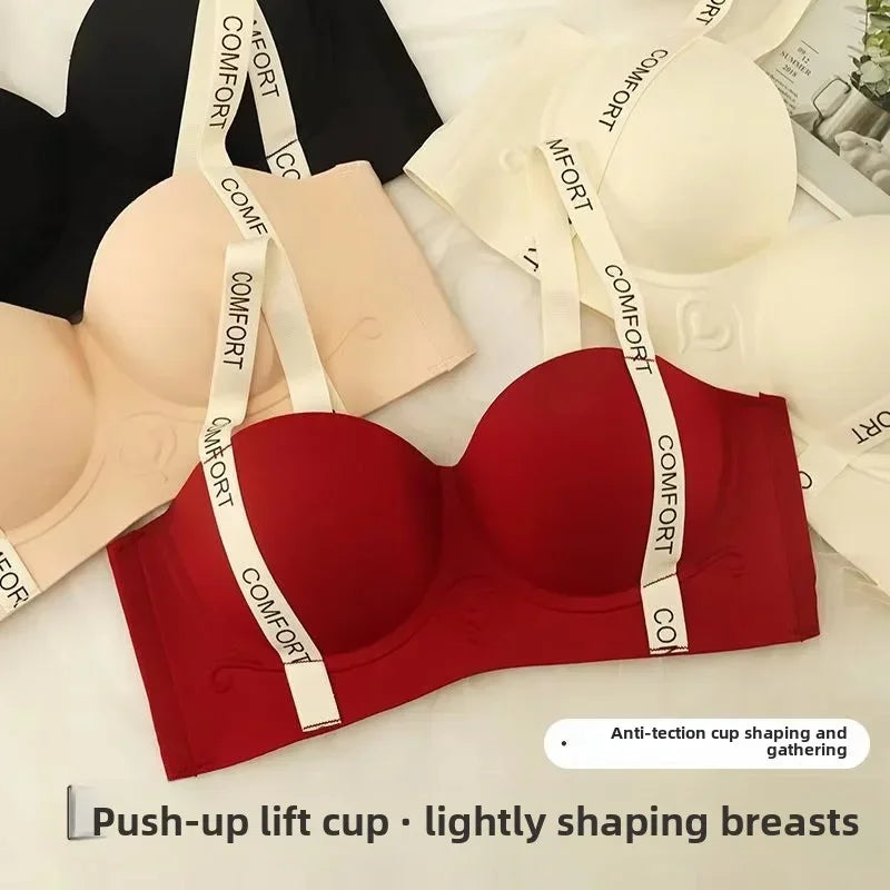 Push Up Bra for Small Breasts Seamless Lift Adjustable Bralette  Anti Sag Ringless Design Back Beauty Enhancer 24H Comfort
