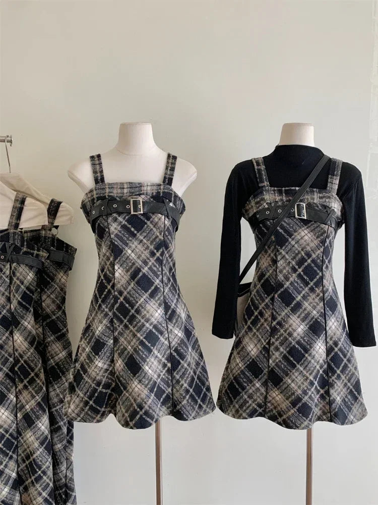 French Vintage Casual 2 Piece Dress Set Women Slim Bodycon Blouse + Office Lady Elegant Sweet Mini Dress Korean 2024 Autumn