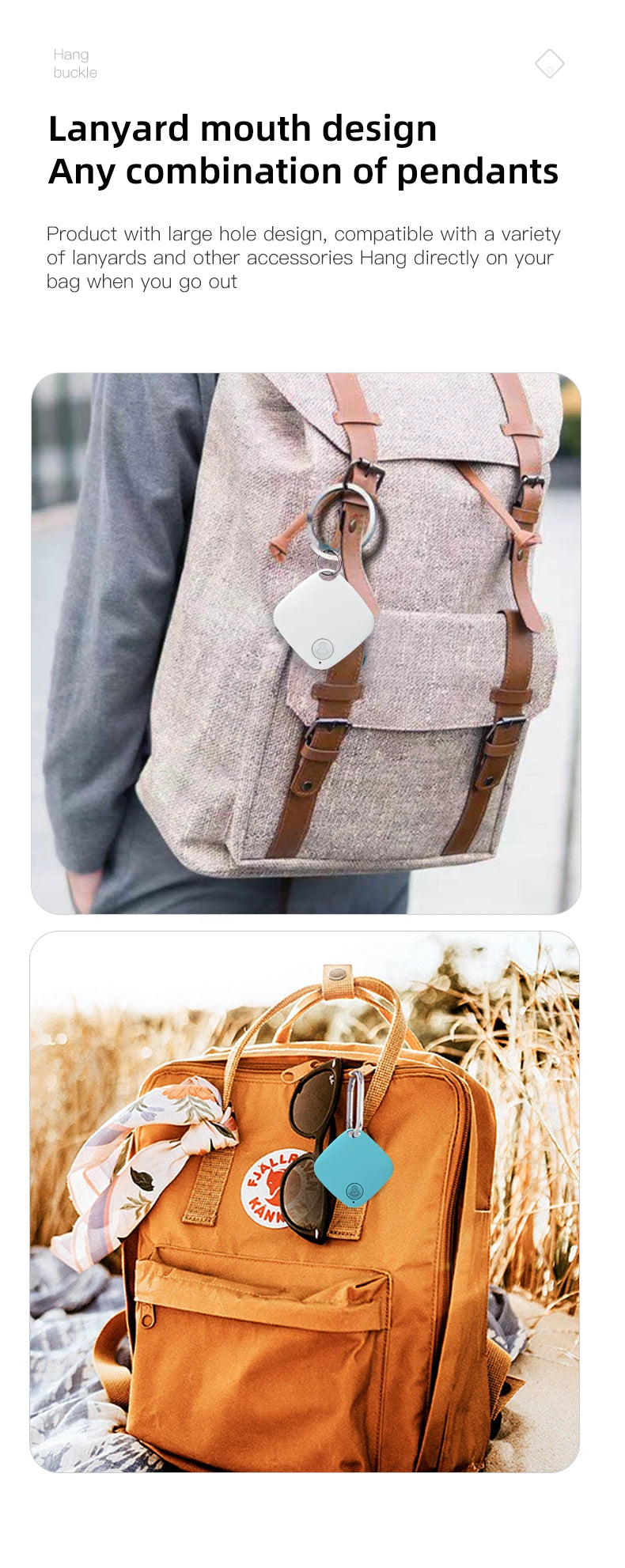 HOMEFISH Mini Bluetooth 5.0 Tracker AntiLost Device Round Pet Kids Bag Wallet Tracking Smart Finder Locator