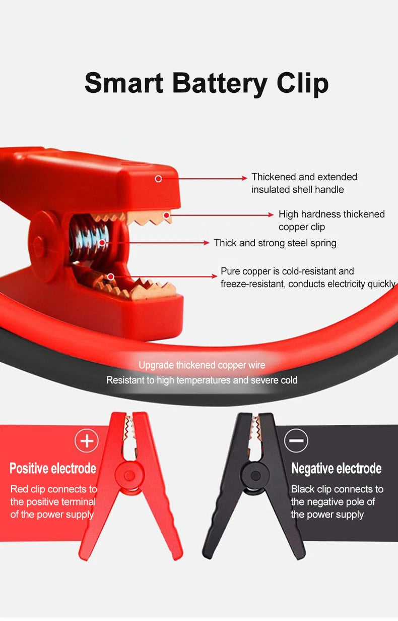 EAFC 12V  Car Jump Starter Power Bank Portable Car Battery Booster ChargerStarting Device Auto Emergency Start-up Lighting