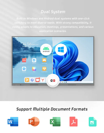 Smart LED Touch TV With Android WiFi 4K 50 55 65 75 Inch Smart Touch TV-Customizable Size OEM/ODM Karaoke TV Motherboard