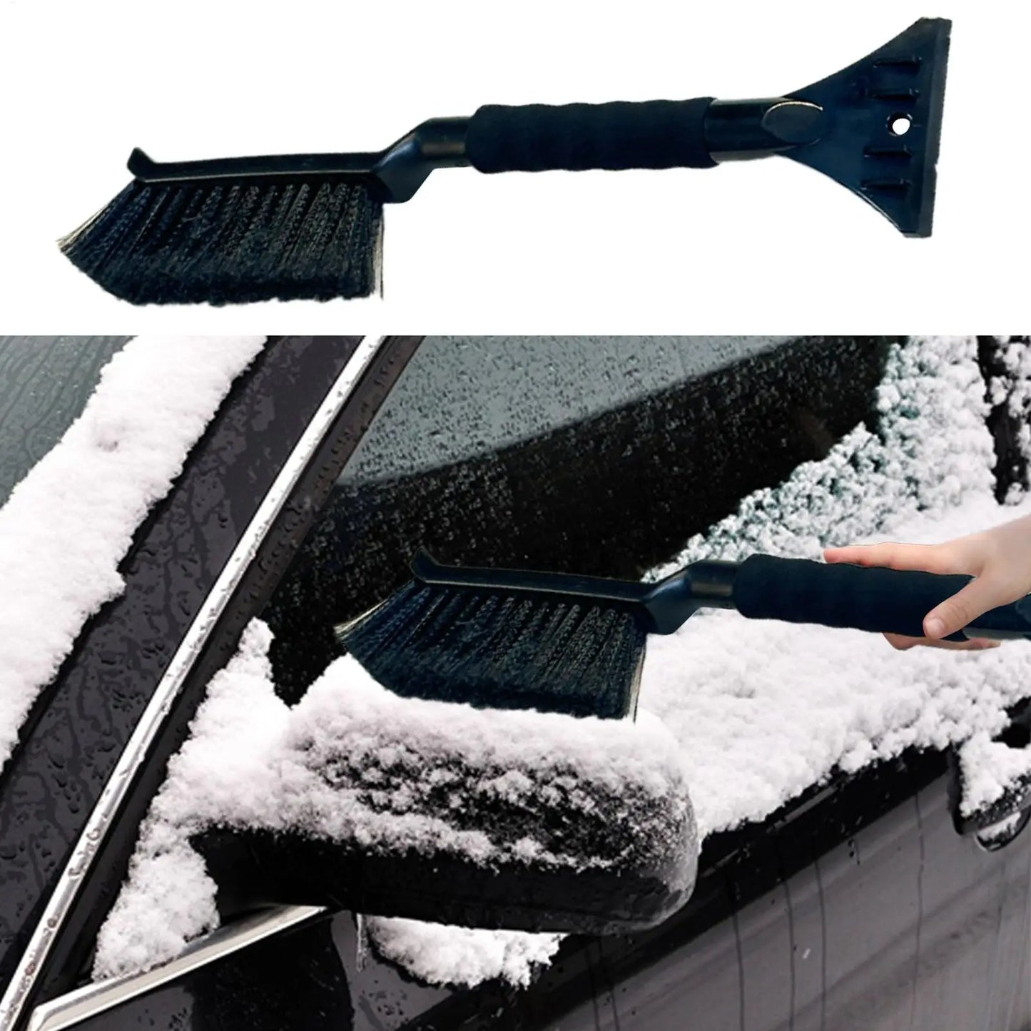 Grattoir à glace pour pare-brise de voiture, grattoir à glace et neige avec poignée en mousse ergonomique, nettoyeur de neige pour vitre de voiture, grattoir à glace pour vitre de voiture