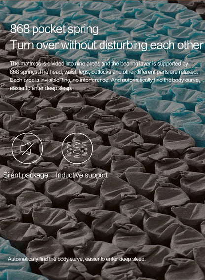 Natural latex independent spring 30cm mattress mute Simmons mattress super soft thickened