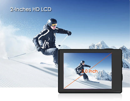 Ultra HD 4K Action Camera H9R WiFi 12MP 2" LCD 30M  Waterproof 170D Remote Control Helmet Bicycle Video Camera Outdoor Sport Cam