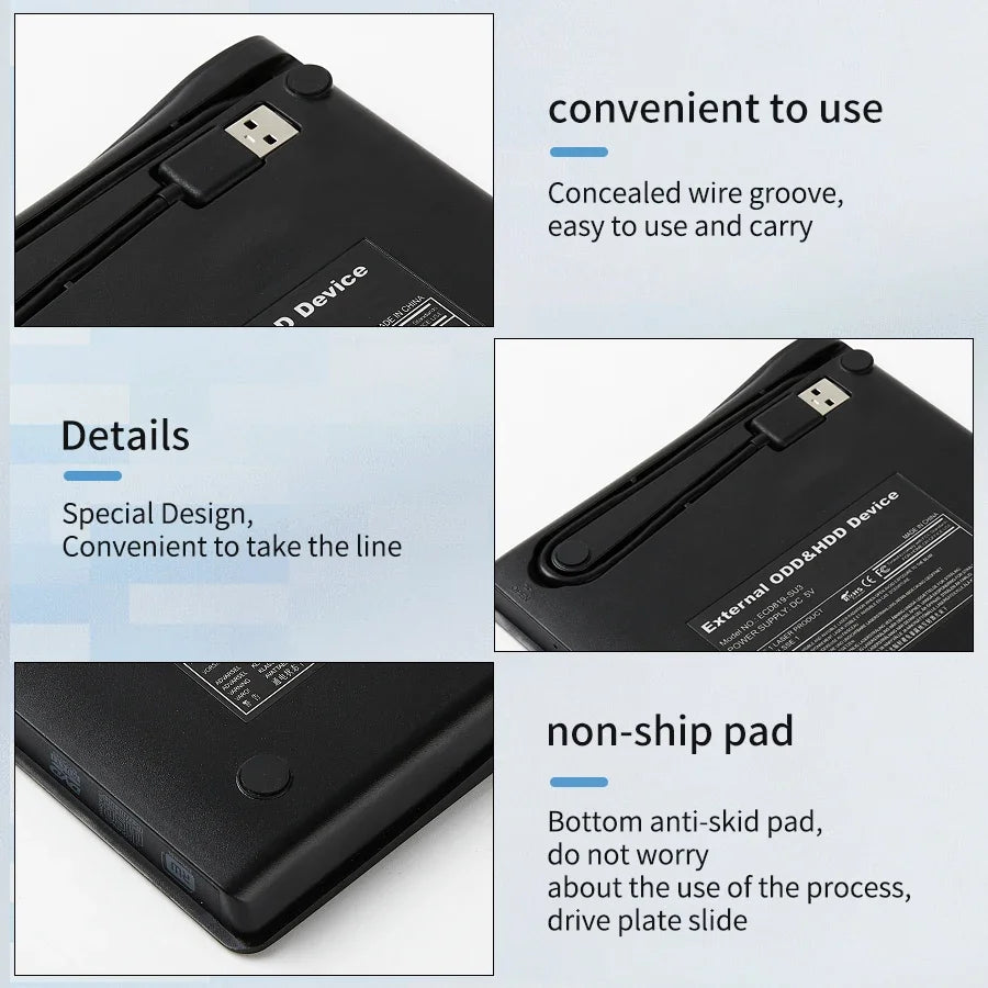 DVD Recorder Portable USB 3.0 Ultra-thin External DVD RW CD Writer Drive Reader Player Optical Drives For Laptop PC DVD Burner