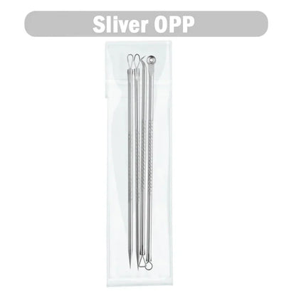 4Pcs Blackhead Removal Needles Black Dots Cleaner Stainless Steel Spot Extractor Acne Treatment Needle Face Clean Care Tool