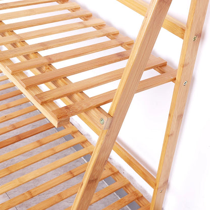 Support à plantes pliable en bambou à 3 niveaux, organisateur de pots, étagère d'exposition pour plantes d'intérieur et d'extérieur