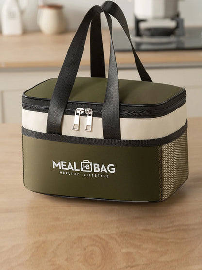 Sac à lunch portable isotherme étanche avec bandoulière, sac isotherme à main, emballage en aluminium A-DH