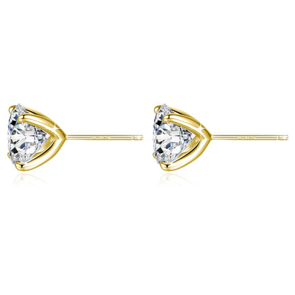 Boucles d'oreilles puces en or 14 carats plaqué, serties de moissanite (0,2-3 carats, taille brillant GRA), pour femmes et hommes, bijoux durables pour fiançailles et mariages.