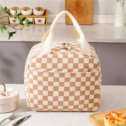 Sac à lunch isotherme en velours côtelé personnalisé avec nom, idéal pour l'école, les pique-niques et comme sac de rangement pour les aliments.