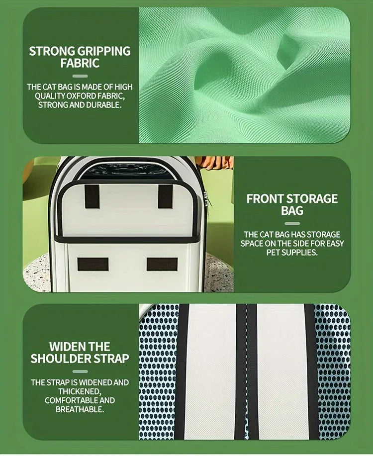 Pet Carrier Backpack, Going Out Large Cat Backpack Transparent Space Capsule Breathable Portable Bag Backpack Cat Dog Supplies