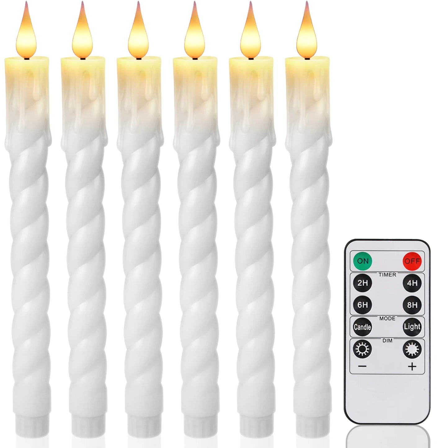 Pack of 6 Remote Control LED Decorative Candle Light Battery Operated Flameless Electronic Home Party Wedding Candle With Timer