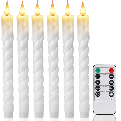 Pack of 6 Remote Control LED Decorative Candle Light Battery Operated Flameless Electronic Home Party Wedding Candle With Timer