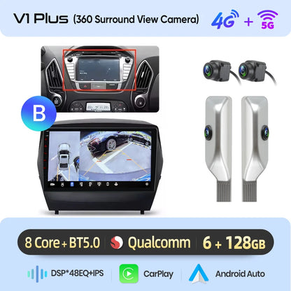 Junsun Android Wireless CarPlay Auto Car Radio For Hyundai Tucson 2 ix35 2009-2015 Car Intelligent Systems DSP SWC RDS GPS FM BT