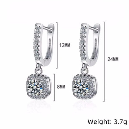 Boucles d'oreilles créoles Huggie en moissanite 2 carats pour femme, diamant de laboratoire, argent sterling 925, bijoux fins.
