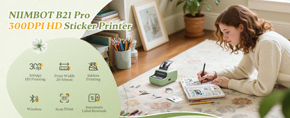 Niimbot B21 B21PRO Mini Adhesive Label Printer Wireless Portable Thermal inkless Maker Photo Barcode PriceTag Sticker 200 300dpi