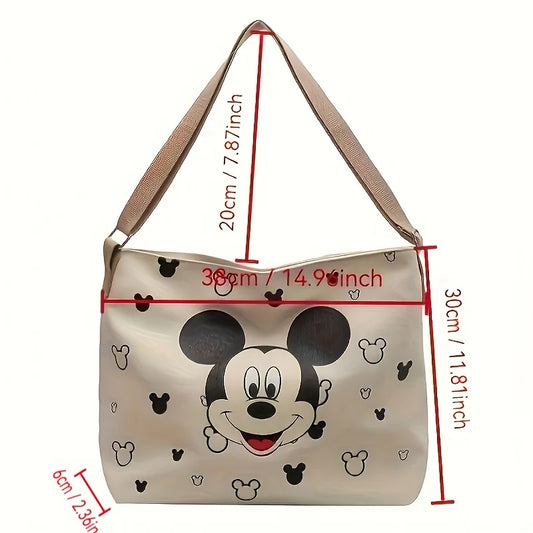 Sac Mickey mignon pour femmes et étudiantes, sac fourre-tout à bandoulière grande capacité, idéal pour les voyages scolaires, la plage et les vacances. Idée cadeau.