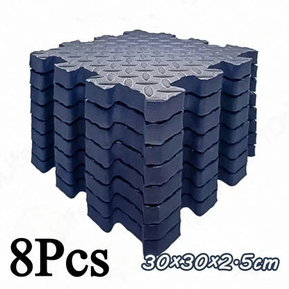 Tapis de gym emboîtable en 8 pièces, 2,5 cm d'épaisseur, antidérapant, absorbant les chocs, lavable, idéal pour le yoga, les salles de sport, les salons, les garages, etc.