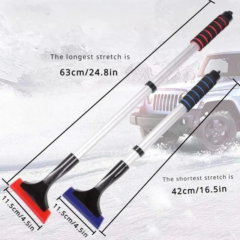 Grattoir à glace extensible en aluminium, brosse à neige pour pare-brise de voiture, pelle à neige télescopique extra-longue