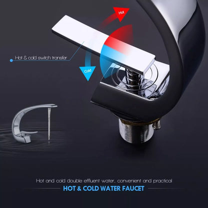 Chrome Basin Faucet  Washing Basin Mixer Deck Mounted Cold and Hot Bathroom Faucet