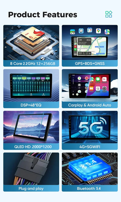 Android 15 Car Radio For Honda Fit Jazz 2008-2013 2din Android 12 Carplay Multimidia Video Player Navigation GPS Head Unit