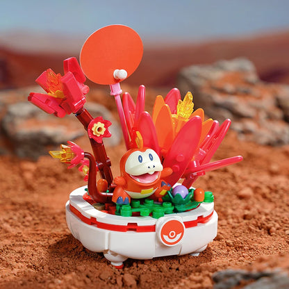 Pokemon Building Block Pikachu Charmander Squirtle Model Toy Home Decoration Plant Potted Flower Brick Girl Toy Child Gift