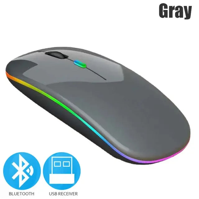 Tablet Phone Computer Bluetooth Wireless Mouse Charging Luminous 2.4G USB Wireless Mouse Portable Mouse