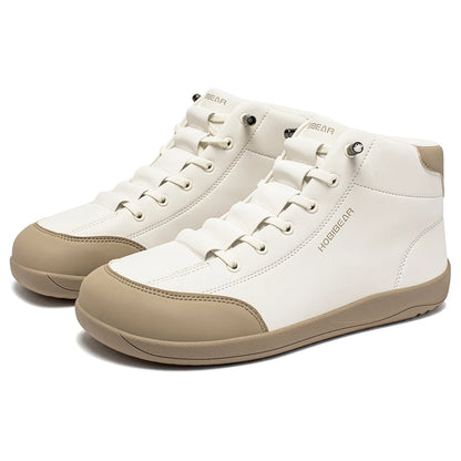 HOBIBEAR Mid-Top Barefoot Shoes Unisex Wide Toe Minimalist Ankle Boots Artificial Leather Outdoor Non-Slip Sneaker