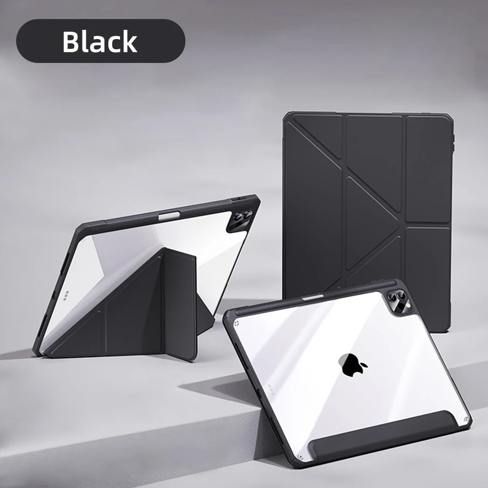 For iPad Case 2024 Air 11 13 M2 Pro 11 13 for 10 Gen Pro 10.5 10.2 9th 8th 6th 5th 9.7 Mini 6 Acrylic Smart Case with Pen Holder