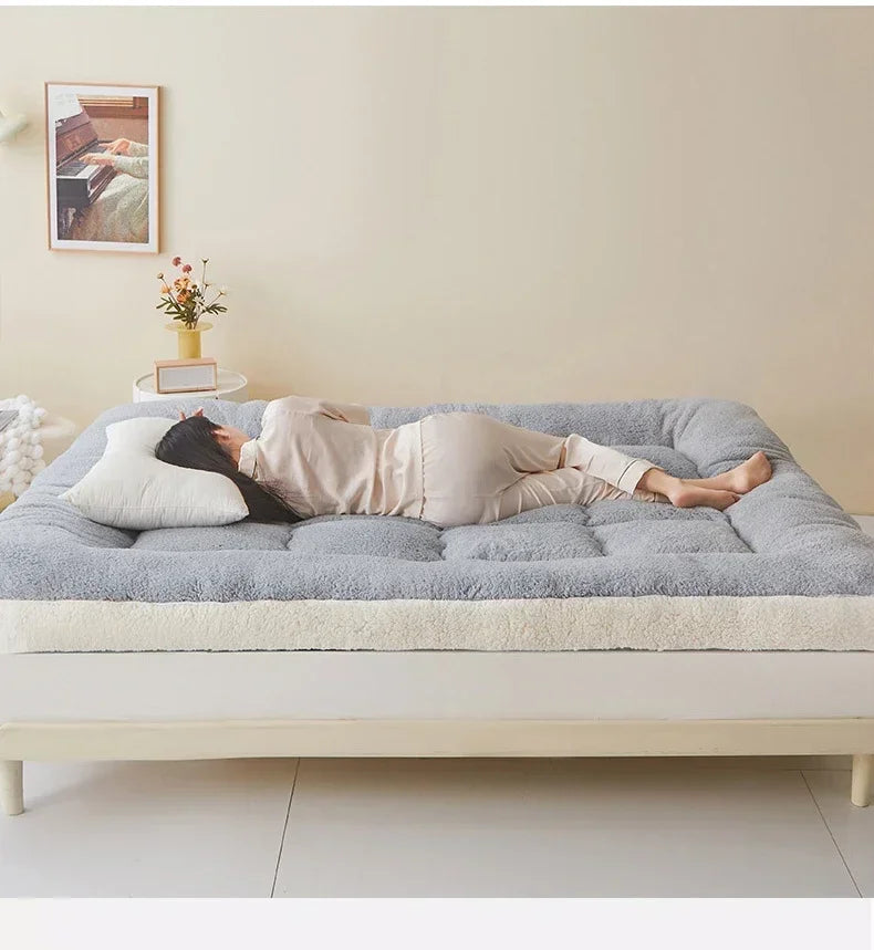Thicken Winter Warm Lamb Cashmere Mattress High Quality Household Soft Pad Tatami Floor Mat Student Dormitory Single Mattresses