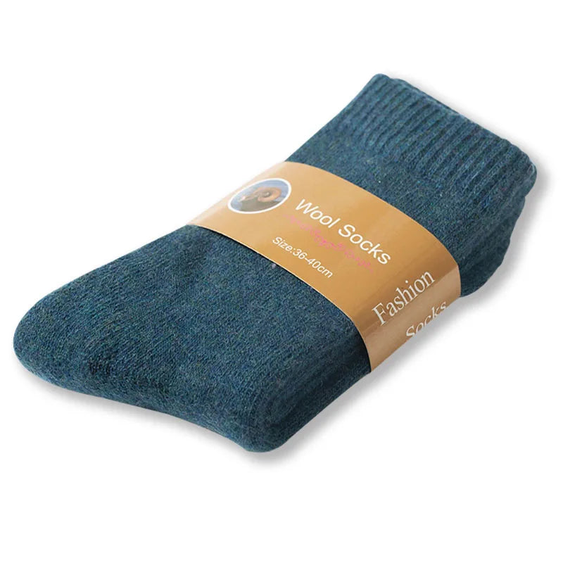 1 Pair Solid Color Wool Socks Men's Sock Women Socks Against Super Thicker Winter Socks High Quality Cold Snow Sock Merino Socks