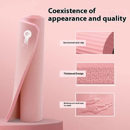 Tapis de yoga athlétique antidérapant de 10 mm pour l'entraînement à domicile, le Pilates et la gymnastique