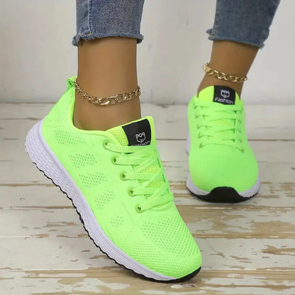 Women's Casual Flats Sports Shoes Mesh Breathable Trainers Ladies Shoes Platform Female Sneakers for Women Basket Tenis Feminino