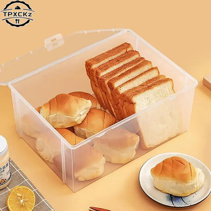 Bread Container Storage Box Kitchen Dispenser Bread Boxes Baking Bread Cake Containers Airtight Box Refrigerator Clear Kitchen