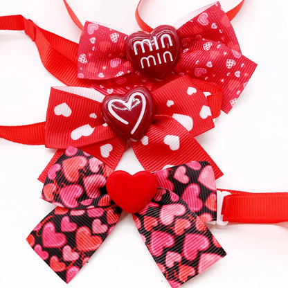 50/100pcs Small Dog Cat Bowties Neckties Fashion Valentine's Day Love Pet Bow Ties For Dogs Grooming Dog Puppy Grooming Products