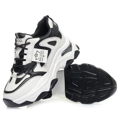 Spring Height Increasing Round toe Versatile Women Platform Causal Shoes Fashion Breathable Sport Designer Sneaker