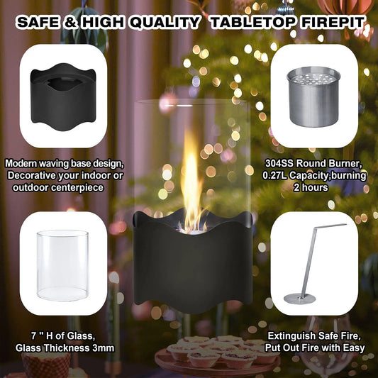 Foyers de table, cheminées portables au bioéthanol, noires