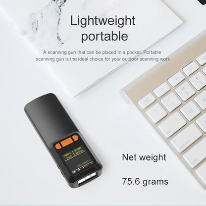 Scanner de codes-barres portable sans fil Bluetooth 2D QR 1D avec écran LCD pour smartphone, ordinateur et terminal de point de vente