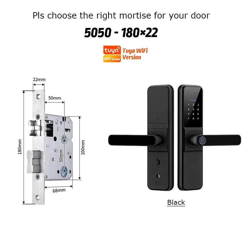 YRHAND Do Brasil Tuya wifi App Unlock fechadura digital Waterpoof eletronica Fingerprint  IC card Smart Door Lock for Home