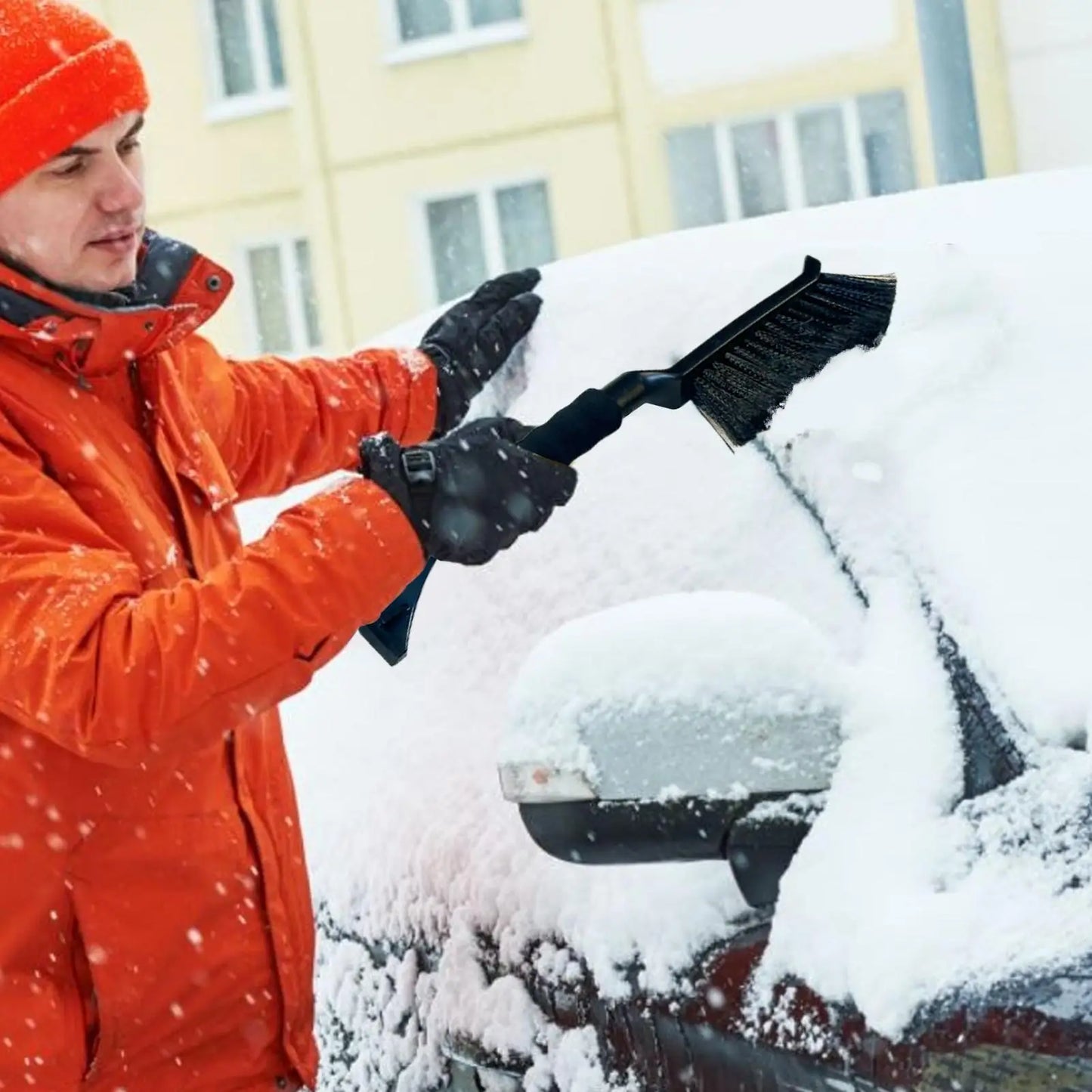 Grattoir à glace pour pare-brise de voiture, grattoir à glace et neige avec poignée en mousse ergonomique, nettoyeur de neige pour vitre de voiture, grattoir à glace pour vitre de voiture