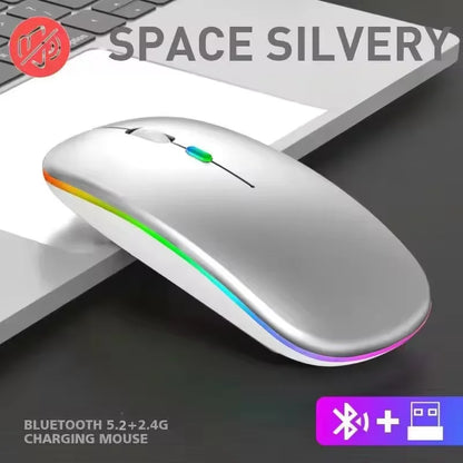 Tablet Phone Computer Bluetooth Wireless Mouse Charging Luminous 2.4G USB Wireless Mouse Portable Mouse