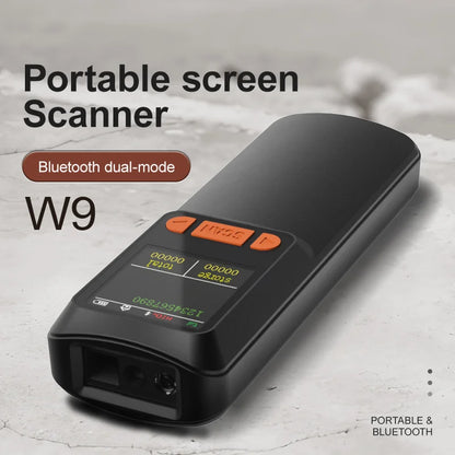 Scanner de codes-barres portable sans fil Bluetooth 2D QR 1D avec écran LCD pour smartphone, ordinateur et terminal de point de vente