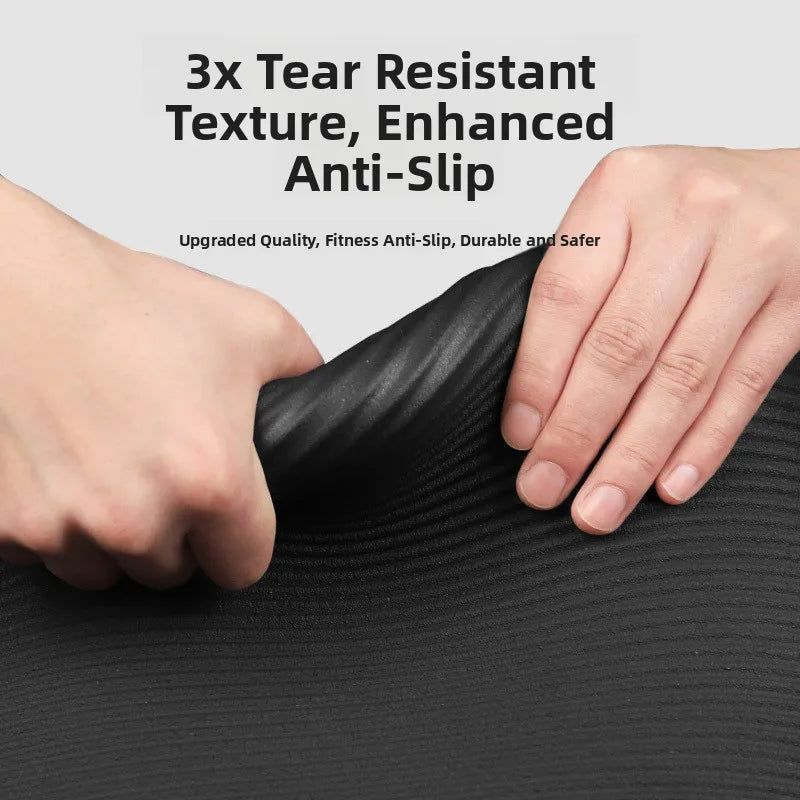 Tapis de yoga pour homme, 20 mm d'épaisseur, allongé et élargi, antidérapant, idéal pour l'exercice, couleur unie, en NBR.