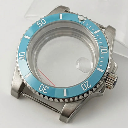 Goutent 40mm Sapphire Crystal Watch Case Blue Ceramic Bezel Fit NH34 NH35 NH36 ETA 2824 PT5000 ST2130 Movement