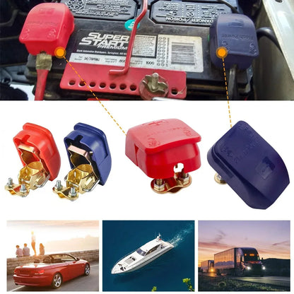 1 Pair Car Battery Terminal Connectors, Battery Quick Release Connectors Positive & Negative Quick Release Clamps Top Post Clips