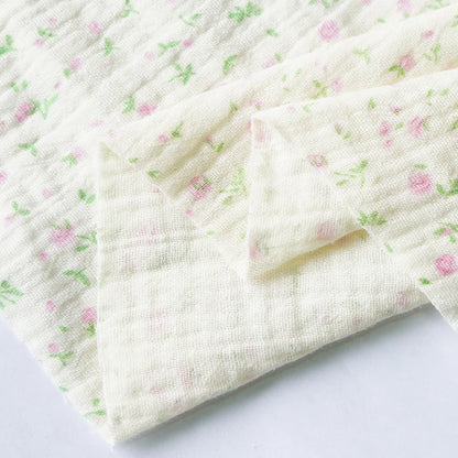 Soft Heart Print Cotton Sewing Fabric Crepe Double Layer Gauze Cloth Valentine's Day Diy Towel Material YHW300530