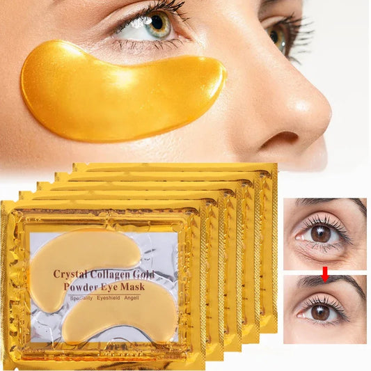 Gold Moisturizing Crystal Collagen Eye Mask Anti-Wrinkle Anti Aging Fade Dark Circles Skin Care Patch Dilute Fine Lines Mask